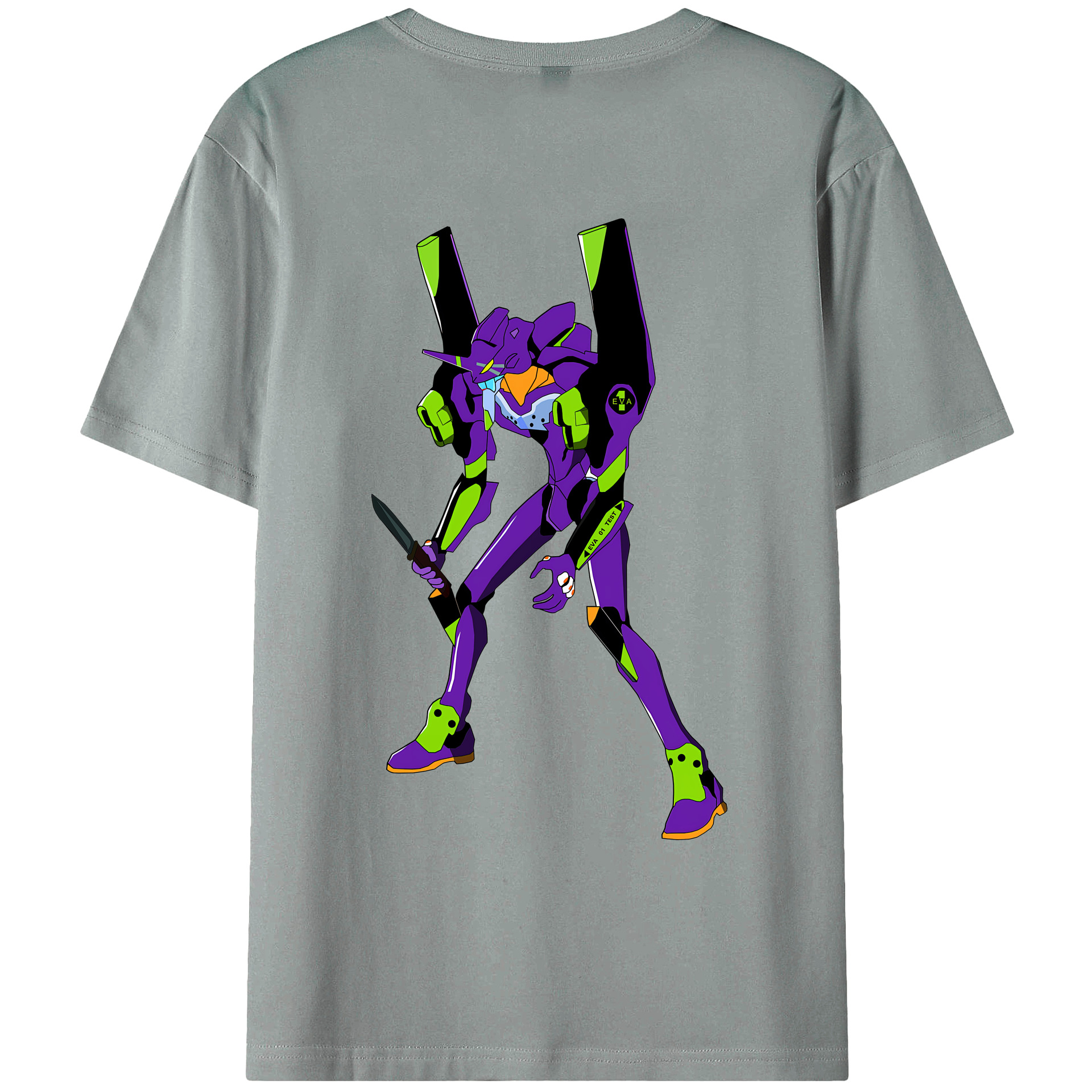 （画像用） EVA 新世紀エヴァンゲリオン 綿100％ メンズ半袖Tシャツ（バックプリント） 通気性